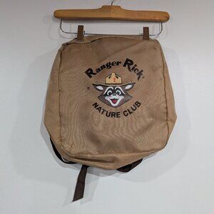 Ranger Rick's Nature Club Backpack Bag Brown Beige VINTAGE